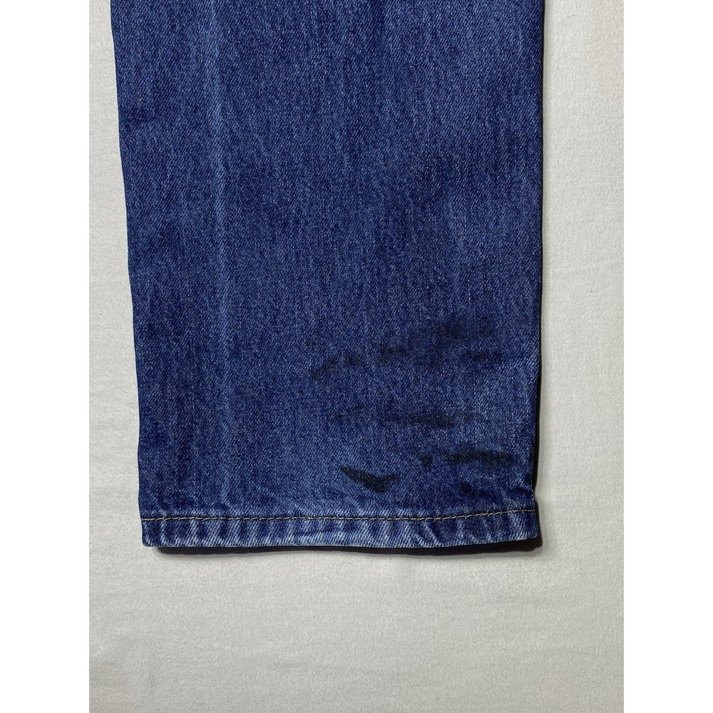 Levis 505 Jeans Mens 32x32 Regular Fit Straight Leg Blue Denim Distressed - Picture 11 of 14